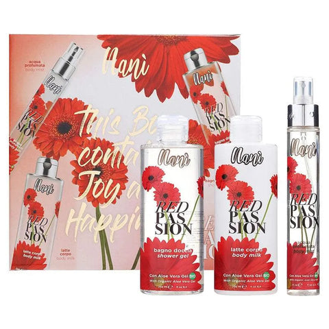 Nani sweet home cadeauverpakking red passion douchecreme, bodymist en bodycreme, Hemelse-geuren.nl