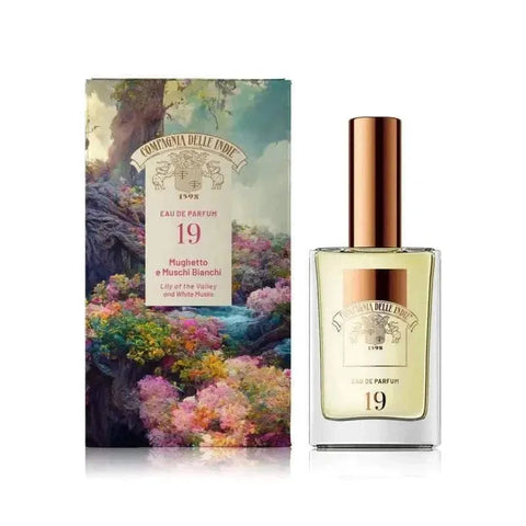 Compagnia delle Indie eau de parfum lelietje-van-dalen & white musk nr19 bottle and box.