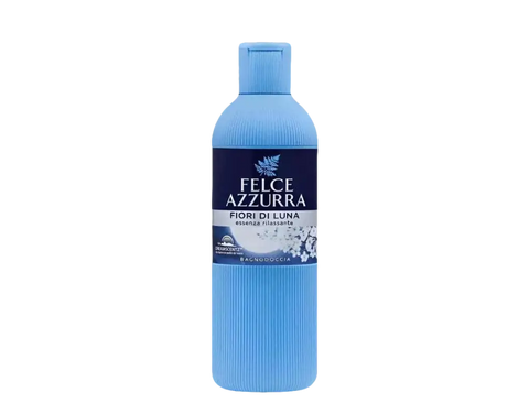 Felce Azzurra bad en douche moonflowers fiori di luna 650ml bottle with relaxing essence design.