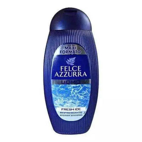 Felce Azzurra shampoo en douchecreme "fresh ice uomo" 400ml bottle, refreshing aquatic scent.