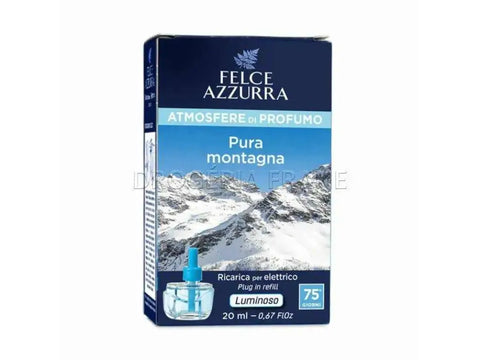 Felce Azzurra elektrische luchtverfrisser navulling pura montagna 20mlHemelse-geuren.nlFelce Azzurra elektrische luchtverfrisser navulling pura montagna 20ml