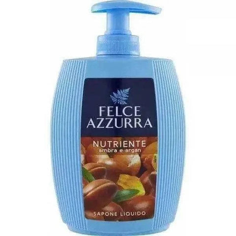 Felce Azzurra handzeep amber argan 300ml bottle with pump dispenser.