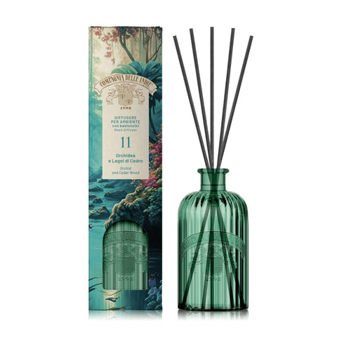 Compagnia delle Indie geurstokjes 1liter nr 11 orchidee en cederhout, Hemelse-geuren.nl