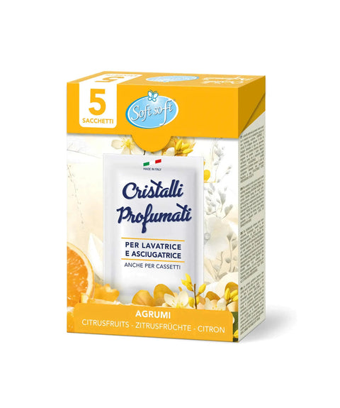 Soft cristalli wasmachine en droger kristallen agrumi 5 zakjes, Hemelse-geuren.nl