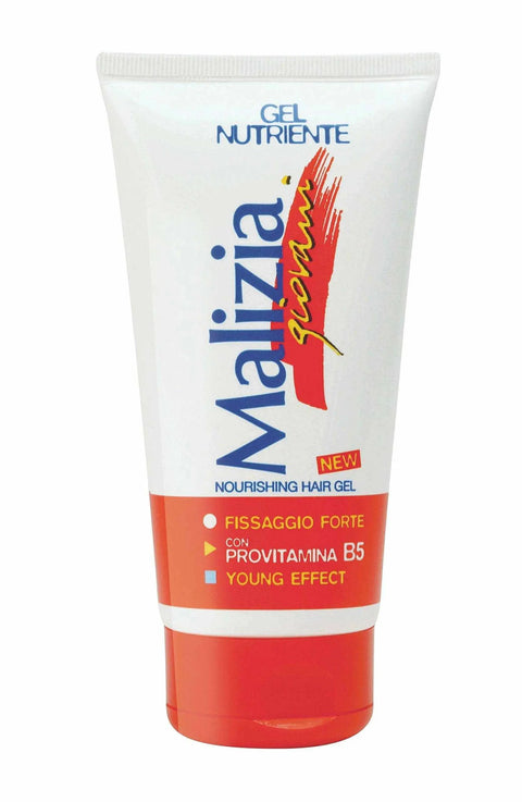 Malizia haarstyling gel pro-vit B5 150ml tube for strong, flexible hold.