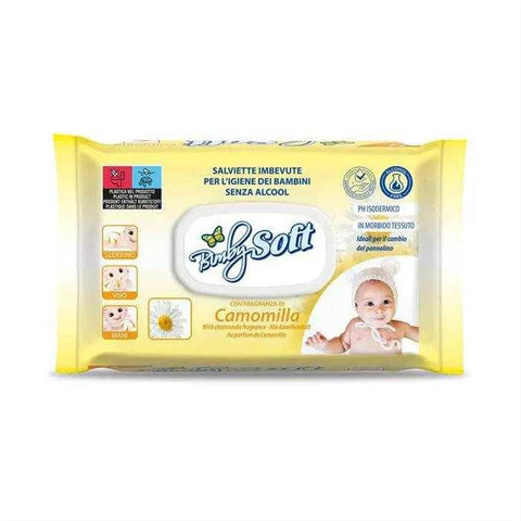 Soft Bimby vochtige babydoekjes kamille, 72 stuks, kalmerende reinigingsdoekjes voor baby's.