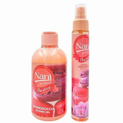 Gift set with Nani body mist and shower gel inspired by macarons.