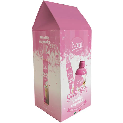 cadeauverpakking bodymist en douchegel vanilla cupcake 