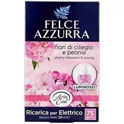 Felce Azzurra elektrische luchtverfrisser navulling kersenbloesem 20ml verpakking.