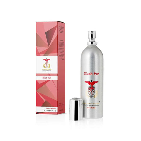 Les perles d'orient eau de parfum pur musk 150ml bottle and packaging.