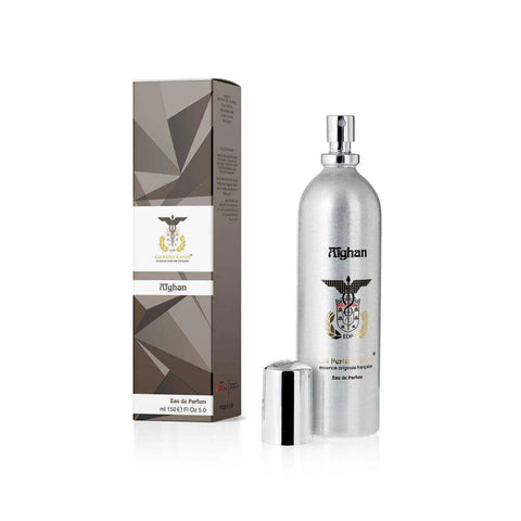 Les perles d'orient eau de parfum afghan 150ml bottle and packaging with notes of cannabis, oud, and incense.
