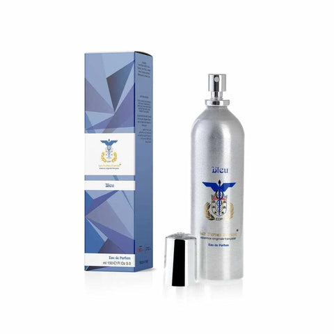 Les perles d'orient eau de parfum bleu 150ml bottle and packaging, featuring floral and citrus notes.