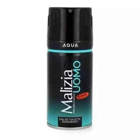 Malizia Uomo bodyspray en deodorant acqua 150ml with masculine and aquatic fragrance.