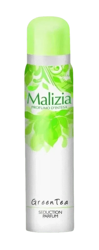 Malizia deodorant green tea with a refreshing and sensual scent, free from aluminum salts, parabens, and silicones.