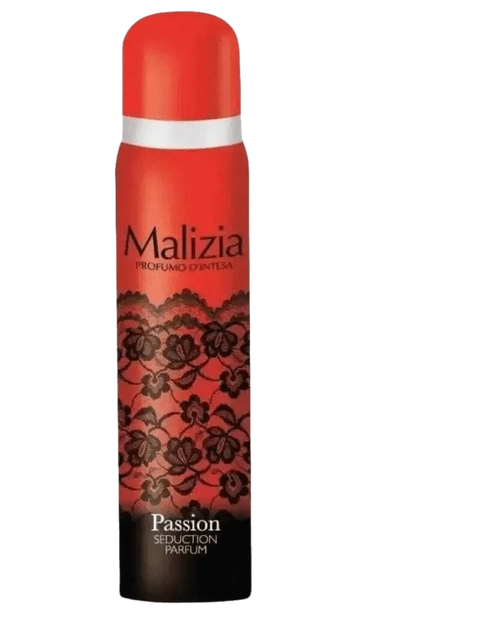 Malizia deodorant passion red, alluring feminine fragrance, no aluminum, parabens, or silicones.