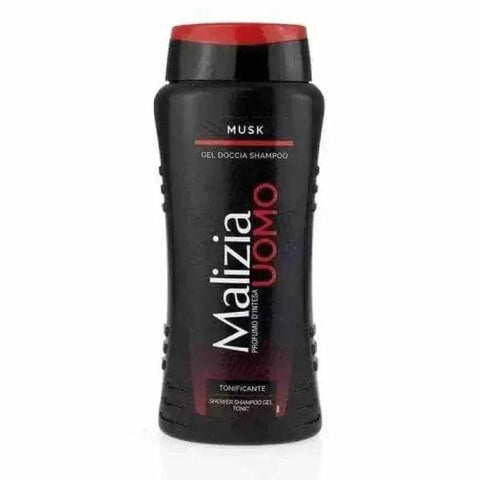 Malizia shampoo douche 2in1 white musk, 250ml bottle.