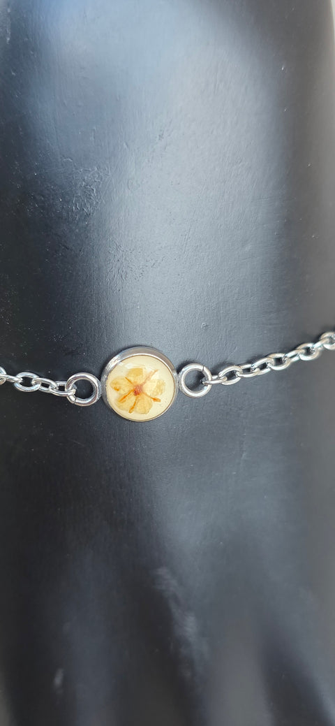 Armband zilverkleur met wilde vlierbloesem handgemaakt op Sardinië Sambuco selvatico bianca fine