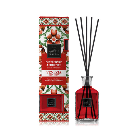 Lady venezia geurstokjes ceramiche venezia rozen en bramen 250ml - Hemelse-geuren.nl