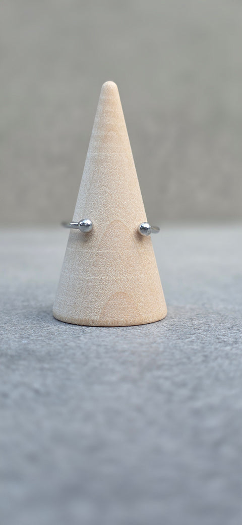 Ring zilverkleur hartvorm met wilde vlierbloesem handgemaakt op Sardinië Sambuco Verde