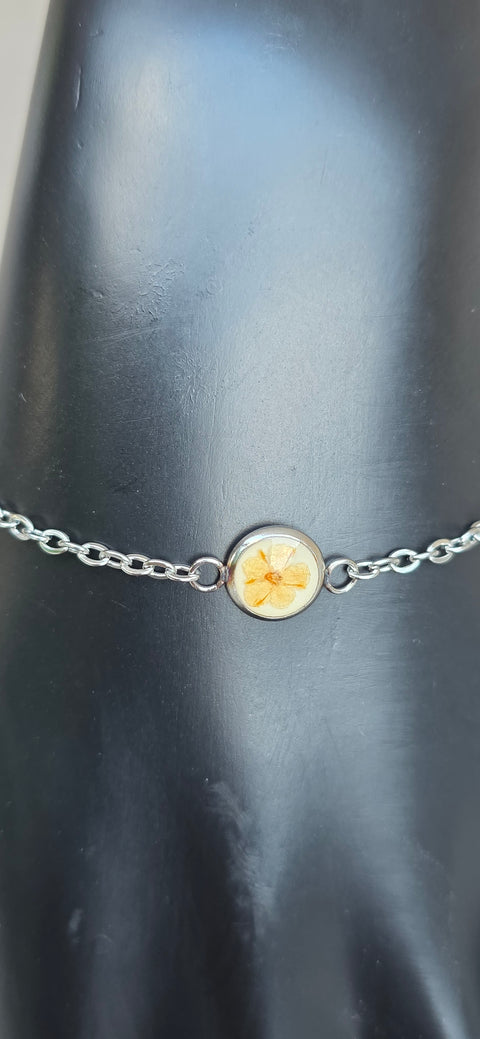 Armband zilverkleur met wilde vlierbloesem handgemaakt op Sardinië Sambuco selvatico bianca fine