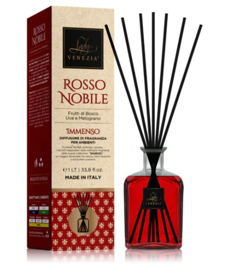 Lady venezia geurstokjes immense rosso Nobile 1 liter - Hemelse-geuren.nl