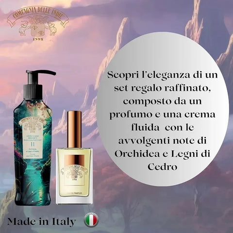 Compagnia Delle Indie cadeauverpakking orchidee en cederhout nr 11 edp 75ml met bodylotion 250ml - Hemelse-geuren.nl