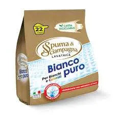 Spuma di Sciampagna Bianco Puro washing powder 22 washes packaging.
