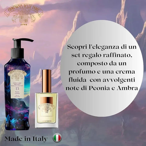 Compagnia Delle Indie cadeauverpakking pioenroos en amber nr 13 edp 75ml met bodylotion 250ml - Hemelse-geuren.nl