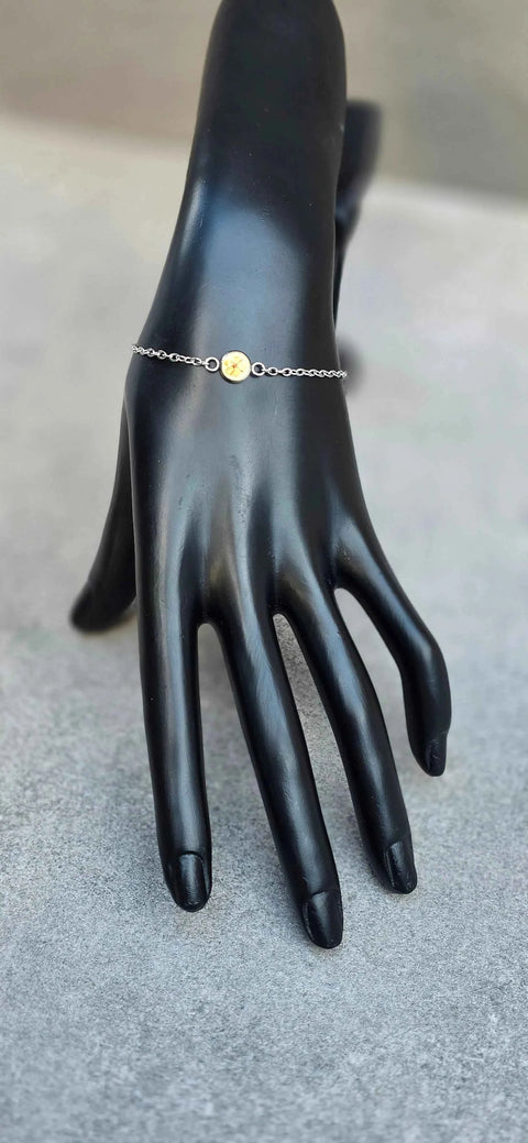 Armband zilverkleur met wilde vlierbloesem handgemaakt op Sardinië Sambuco selvatico bianca fine - Hemelse-geuren.nl