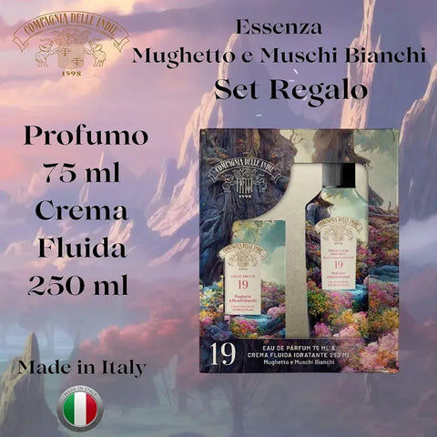 Compagnia Delle Indie cadeauverpakking lelietje-van-dalen en musk nr 19 edp 75ml met bodylotion 250ml - Hemelse-geuren.nl