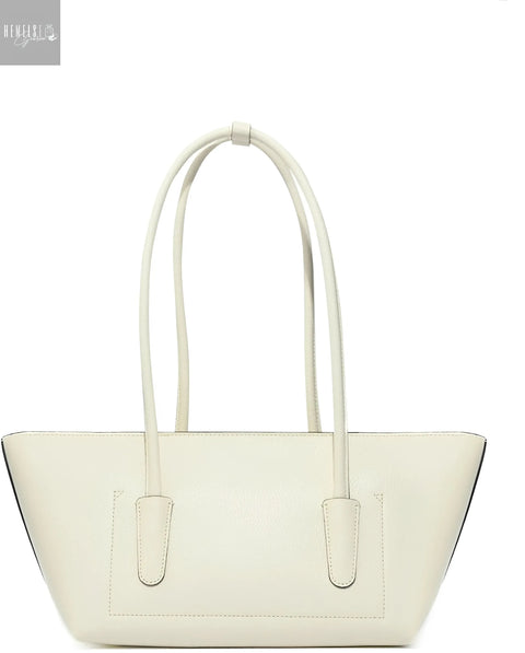 COCCINELLE Double Beat Medium Tas Pearl Wit