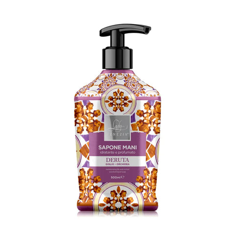 Lady Venezia Ceramiche Artistieke Handzeep Deruta met Lelie en Orchidee 500ml - Hemelse-geuren.nl