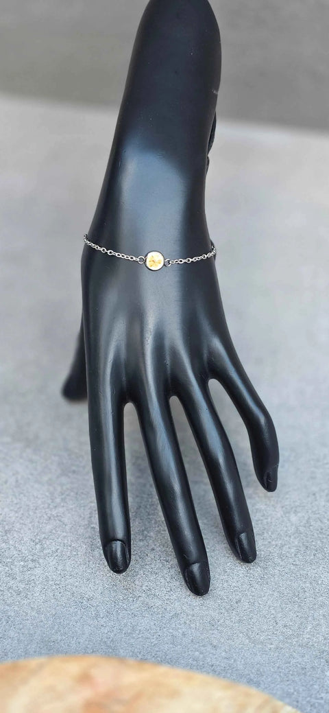 Armband zilverkleur met wilde vlierbloesem handgemaakt op Sardinië Sambuco selvatico bianca fine - Hemelse-geuren.nl