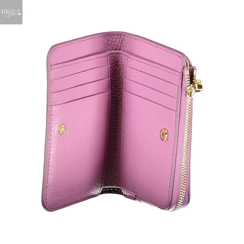 COCCINELLE Viola Portemonnee Leer Roze Metallic