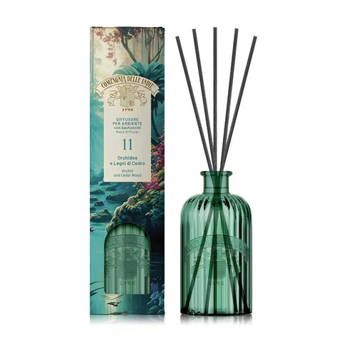 Compagnia delle Indie geurstokjes 1liter nr 11 orchidee en cederhout - Hemelse-geuren.nl