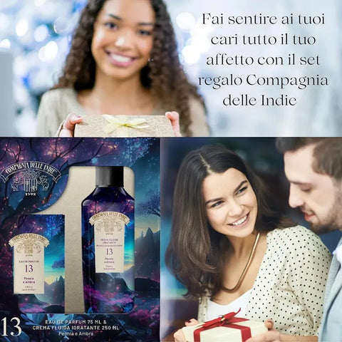 Compagnia Delle Indie cadeauverpakking pioenroos en amber nr 13 edp 75ml met bodylotion 250ml - Hemelse-geuren.nl