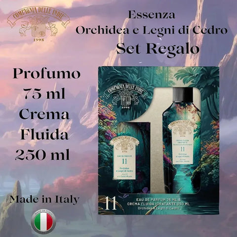 Compagnia Delle Indie cadeauverpakking orchidee en cederhout nr 11 edp 75ml met bodylotion 250ml - Hemelse-geuren.nl