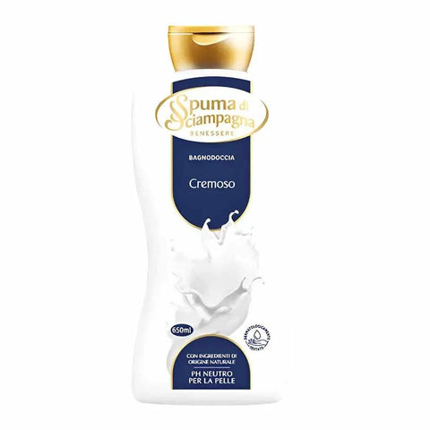 Spuma di sciampagna douche creme "cremoso" 650ml bottle with neutral pH and natural ingredients.