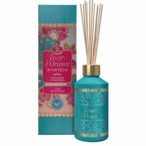 Tesori d'oriente ayurveda geurstokjes interieurparfum 200ml with rotan sticks for lasting freshness.