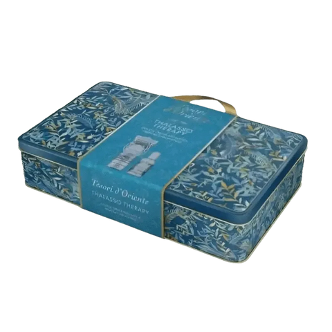 cadeauverpakking metalen koffer met thalasso parfum en douche 
