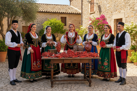 the rich culture of sardinia with koral and theirtraditional clothes