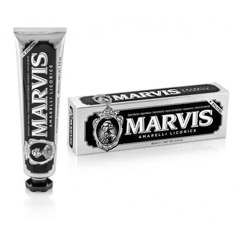Marvis Amarelli tandpasta met drop en munt 85ml - Hemelse-geuren.nl