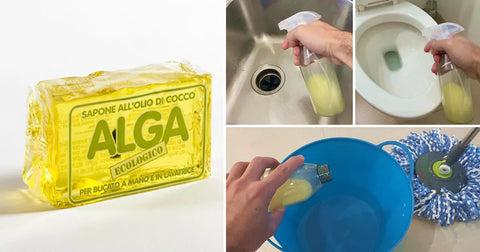 Alga ecologisch zeepblok voor hand en machinewas,allesreiniger-wasmiddel